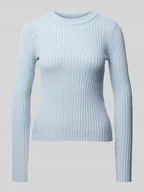 Bluzki damskie - Bluzka z długim rękawem o kroju slim fit z dzianiny z wiskozy model ‘CHRISTA’ - miniaturka - grafika 1