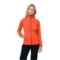 Bluzy damskie - Damska bluza polarowa Jack Wolfskin FORTBERG FZ W vibrant orange - L - miniaturka - grafika 1