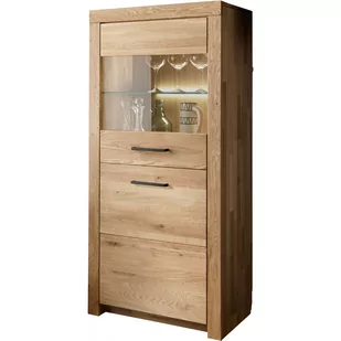 Kredens IV Drewniany z Dębu Olejowanego Lewy WZ-0169-0601 WZ-0169 G+K Meble Niklowany Srebrny - Kredensy - miniaturka - grafika 1