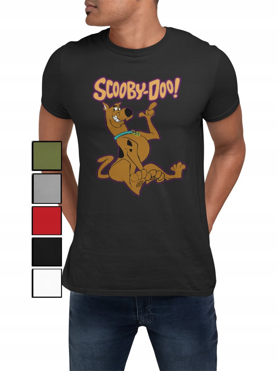 KOSZULKA T-SHIRT MĘSKA Z NADRUKIEM SCOOBY DOO POSTACIE -XL