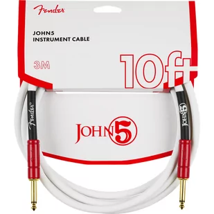 Fender John 5 Instrument Cable White and Red 10' - Inne akcesoria gitarowe - miniaturka - grafika 1