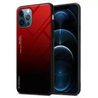 Etui i futerały do telefonów - Pokrowiec Do Apple iPhone 12 PRO MAX Etui w CZERWONO - CZARNY TPU Obudowa Case Cover Plecki Ochronny Cadorabo - miniaturka - grafika 1