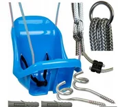 Place zabaw - Huśtawka Kubełkowa + kubełek + Metalowe kółka + PASY + HAKI + KOŁKI SZARA - miniaturka - grafika 1