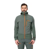 Kurtki narciarskie - Męska kurtka softshellowa Jack Wolfskin ALPSPITZE HOODY M hedge green - S - miniaturka - grafika 1