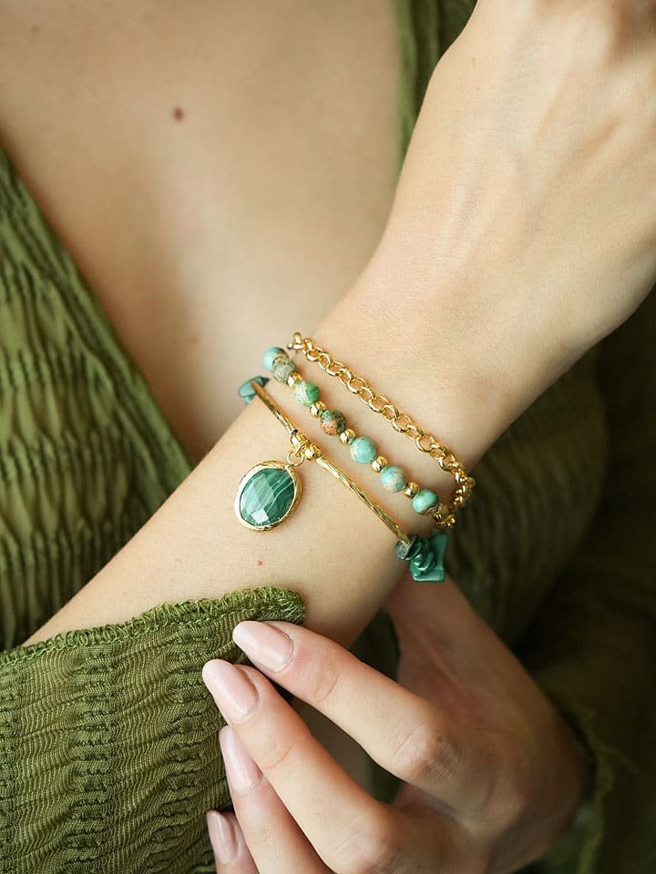 L'Atelier de Gaia Pozłacana bransoletka z elementami ozdobnymi