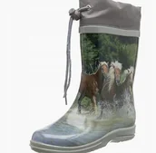 Buty dla dziewczynek - Beck Kalosze Dziecięce Wielokolorowe Konie 34 1S9C - miniaturka - grafika 1
