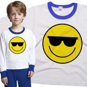 Piżamy dla dziewczynek - Piżama dziecięca Emoji Emotikon Uśmiech W Okularach 110/116 - VoloDonum - miniaturka - grafika 1
