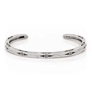 Bransoletka metalowa w kolorze srebrnym EM 17 - EM Men's Accessories - Bransolety męskie - miniaturka - grafika 1