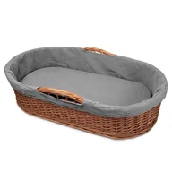Łóżeczka i kojce - Hi Little One kosz Mojżesza wiklinowy niski leżaczek z materacykiem 2in1 Gray - miniaturka - grafika 1
