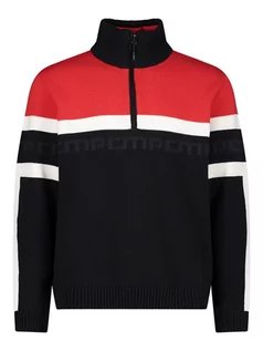 Swetry męskie - CMP Sweter w kolorze czarno-czerwonym - grafika 1
