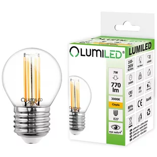 Żarówka Led E27 P45 Filament 7W = 60W 770Lm 3000K Ciepła 360° Lumiled - Żarówki LED - miniaturka - grafika 1