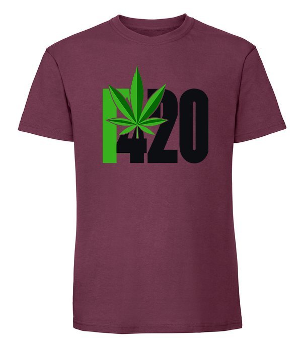 Męska koszulka z nadrukiem - 420 v2 - Burgundowy L