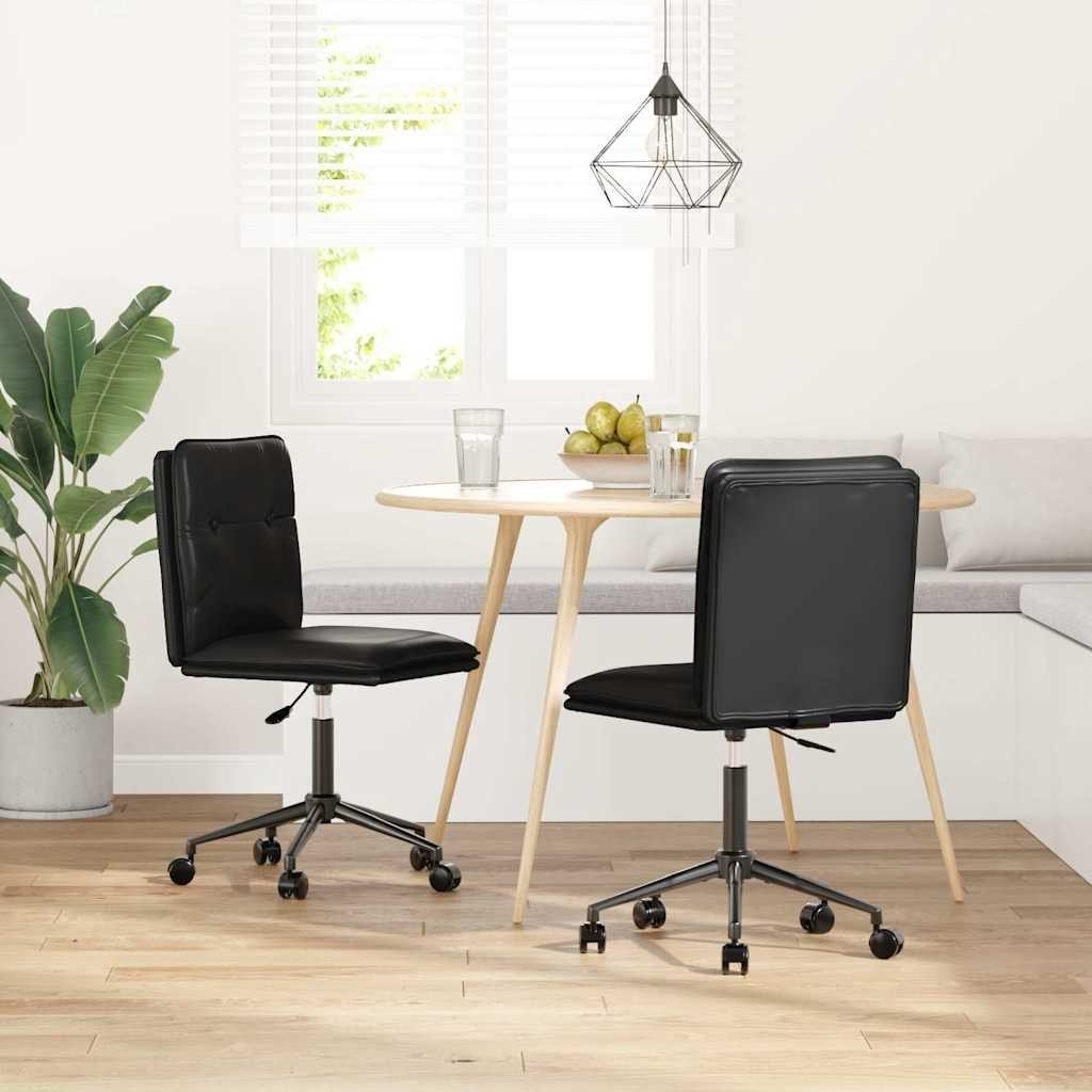 vidaXL Krzesła stołowe, 2 szt., czarne, obite sztuczną skórą