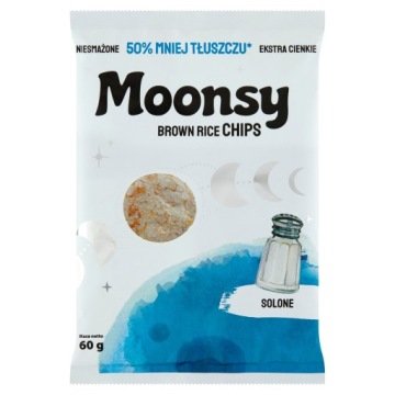 Moonsy Ryżowe niesmażone Chipsy z brązowego ryżu Solone 60g
