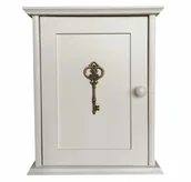 Szafki na klucze - Szafka na klucze biała złoty klucz - miniaturka - grafika 1