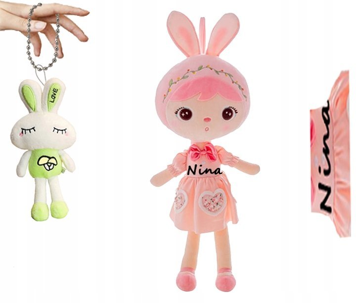 Metoo Lalka Szmacianka Króliczek Personalizacja Super Prezent Breloczek