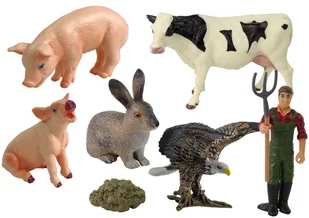 Duży Zestaw Figurek Wieś Farma 11 Elementów Krowa Świnia Królik - Figurki dla dzieci - miniaturka - grafika 2
