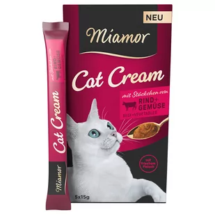 Miamor Cat Cream pasta z wołowiną i warzywami - 55 x 15 g - Przysmaki dla kotów - miniaturka - grafika 1