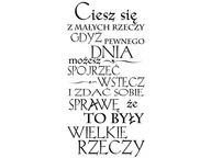 Naklejki na ścianę - Cytaty, Ciesz się z małych rzeczy, Naklejka ścienna, 50x100 cm - miniaturka - grafika 1