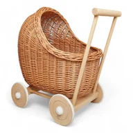 Domki dla lalek - Wiklinowy wózek dla lalek pchacz naturalny Dumpy - miniaturka - grafika 1