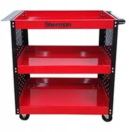 Wózki magazynowe - Wózek trzypółkowy warsztatowy narzędziowy 3PA cz ze ściankami Sherman - miniaturka - grafika 1