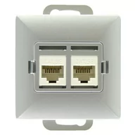 Gniazdka elektryczne - Abex Perła srebrny gniazdo telefoniczno-komputerowe GTP-20P GTP-20P-srebrny - miniaturka - grafika 1