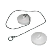 Korki do umywalek - Korek syfonu umywalki biały z łańcuszkiem 1 szt. - miniaturka - grafika 1