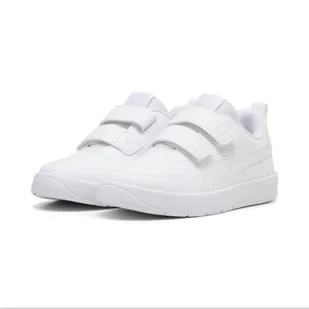 Dziecięce sneakersy Courtflex V3 PUMA White Silver Mist Gray - Buty dla dziewczynek - miniaturka - grafika 1