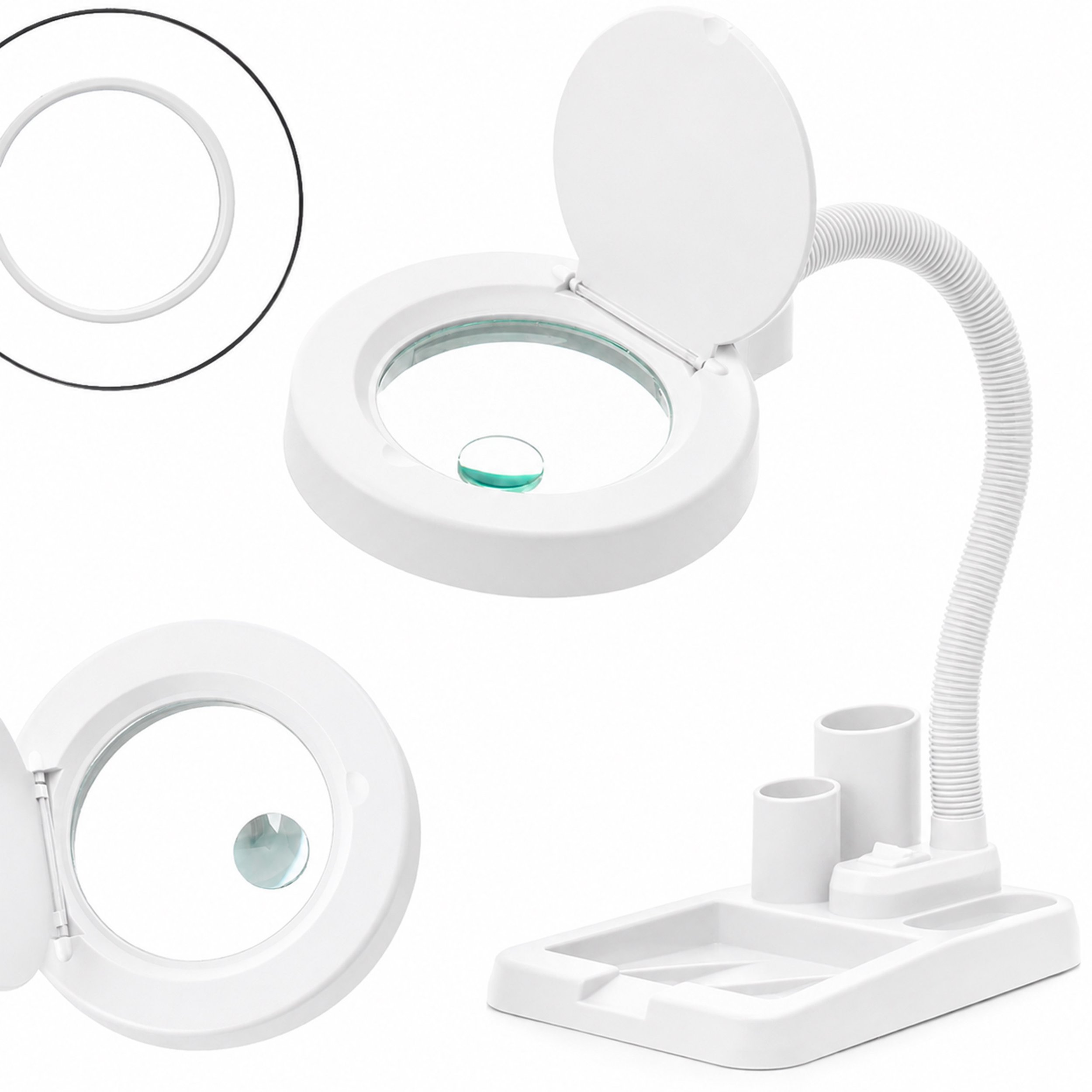 Techrebal Lampa serwisowa na gęsiej szyi LT-86D 5D/10D LED z lupą 83mm Biała