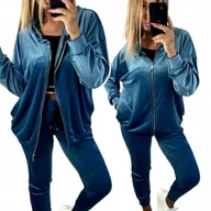 Dresy damskie - Rozpinany Dres Damski Welur 62 64 11xl 12xl mors wygodny otulający SUPERBIG - miniaturka - grafika 1