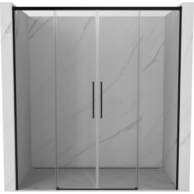 Mexen Rox drzwi prysznicowe rozsuwane 190 cm, transparent, czarne - 8C2-190-002-70-00