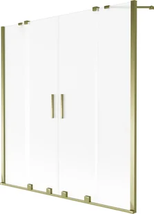 Mexen Velar Duo parawan nawannowy 2-skrzydłowy rozsuwany 150 x 150 cm, szron, złoty - 896-150-000-32-50 - Parawany nawannowe - miniaturka - grafika 1