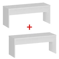 Wyposażenie sportowe i gimnastyczne - Ławka szatniowa 1+1 GRATIS, 1000 mm, biały - miniaturka - grafika 1