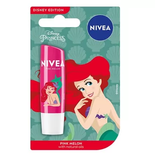 Nivea Pielęgnująca pomadka do ust Pink Melon Disney Ariel Princess, 4,8 g 5.5 ml - Balsamy do ust - miniaturka - grafika 1