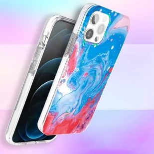 Kingxbar Watercolour Series kolorowe etui do iPhone 12 Pro Max niebieskoróżowy - Etui i futerały do telefonów - miniaturka - grafika 5