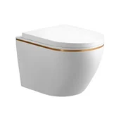 Miski WC - Biała miska wc wisząca złoty rant Mizu Rimless 4.0 MIZU-WH-GL-RIM-02 Hydrosan - miniaturka - grafika 1