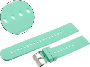 AlleTime Pasek uniwersalny 20 mm silikonowy seledynowy srebrna zapinka + teleskopy - Akcesoria do smartwatchy - miniaturka - grafika 1