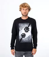Bluzy damskie - Hurley Unisex U Oceancare Photoprint Fleece Crew bluza polarowa, czarna, XS, czarny, XS - miniaturka - grafika 1