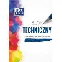 Oxford Blok techniczny A4 10k. 250g. - biały OXF-093199 - Szkolne artykuły papiernicze - miniaturka - grafika 2