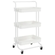 Wózki kuchenne - shumee 3 poziomowy wózek kuchenny biały 42x25x83,5 cm żelazo i ABS - miniaturka - grafika 1