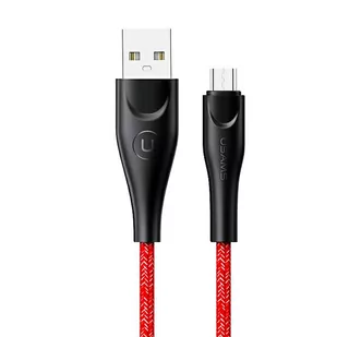 USAMS Kabel pleciony U41 MicroUSB/USB Fast Charge 1m czerwony/red SJ393USB02 (US-SJ393) - Kable USB - miniaturka - grafika 1