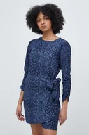 Sukienki - Pepe Jeans sukienka CLARIN kolor granatowy mini prosta PL953535 - miniaturka - grafika 1
