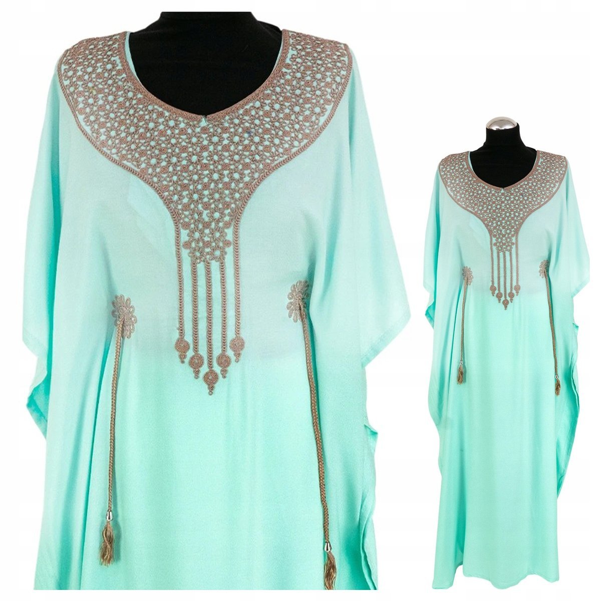 Sukienka Długa Galabija Oryginalna Arabska Z Maroko Orientalna Dżelaba Haft