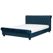 Łóżka - Beliani Łóżko niebieskie tapicerowane 160 x 200 cm AVALLON - miniaturka - grafika 1