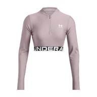Bluzy damskie - Top treningowy damski Under Armour Heat Gear Rib 1/4 Zip - miniaturka - grafika 1