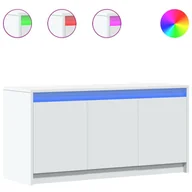 Szafki RTV - vidaXL Szafka pod telewizor z oświetleniem LED biała 100x34x50 cm materiał drewnopochodny - miniaturka - grafika 1