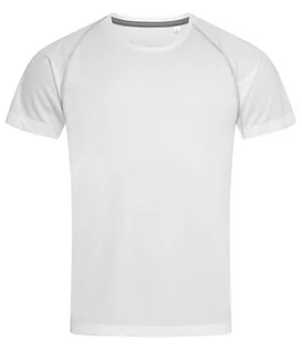 Koszulki męskie - Koszulka T-shirt, Biała, Sportowa, ACTIVE-DRY Poliester, Raglanowe Rękawy - Stedman - grafika 1