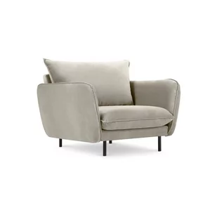 Beżowy aksamitny fotel Cosmopolitan Design Vienna - Fotele Beżowy aksamitny fotel Cosmopolitan Design Vienna - Fotele - miniaturka - grafika 1