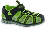 Buty dla chłopców - Chłopięce sportowe sandały na lato Wojtyłko 24440 Czarne - miniaturka - grafika 1