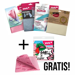 Zestaw ściereczek YORK do mycia czyszczenia polerowania 4 + 1 GRATIS niezbędne w każdym domu - oficjalny sklep internetowy YORK - Ściereczki, gąbki, czyściki - miniaturka - grafika 1